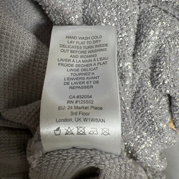 Anthropologie Dolan Short Jacket Size Large Left Coast Gray Metallic Full Zip - Picture 7 of 7